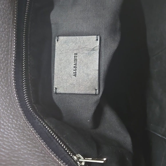 All Saints Olive Green Pebble Leather Women's Shoulder Bag - Picture 12 of 13